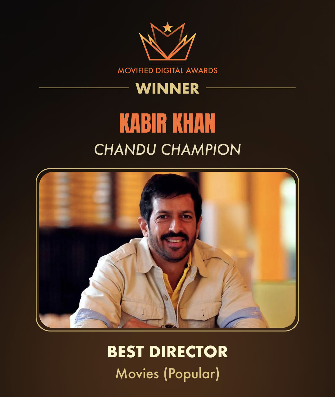 Kabir Khan Wins Big: ‘Chandu Champion’ Brings Home Best Director (Popular) Award at Movified Digital Awards 2.0