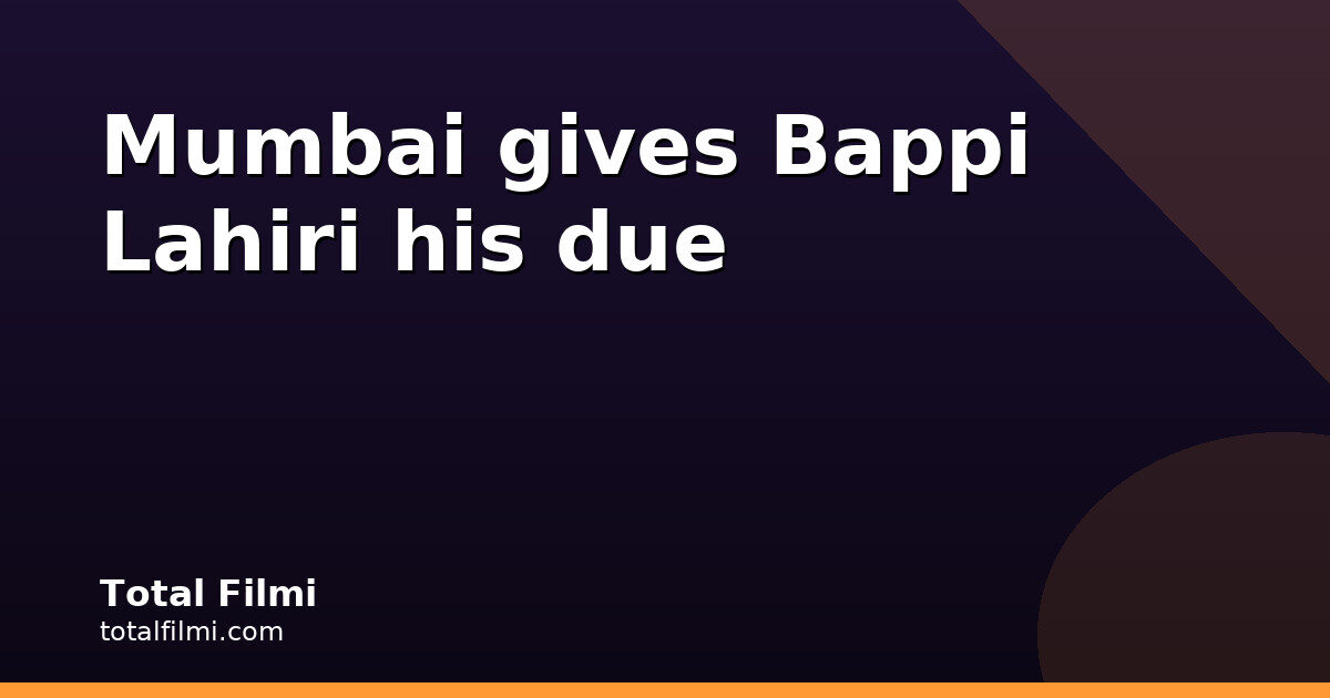 Bappi Lahiri Marg unveiled as Bollywood veterans pay tribute