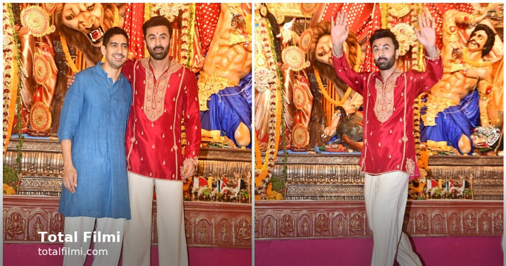 Ranbir Kapoor prays before 17-foot Durga with Ayan Mukerji